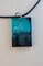 Handcrafted Green, Teal, and Black Rectangle Pendant Necklace or Keychain product 1